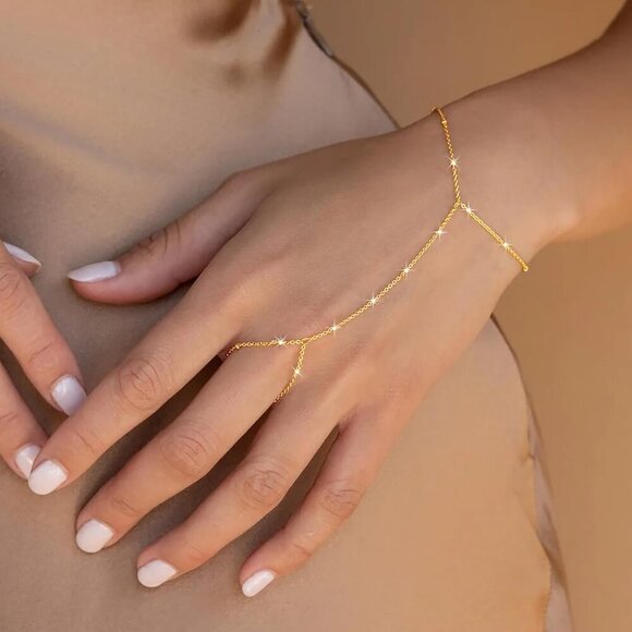 GOLD-Style12 Dainty Stack With Cuban HandChain Bracelets Jewelry Gifts for Women - Picture 7 of 7